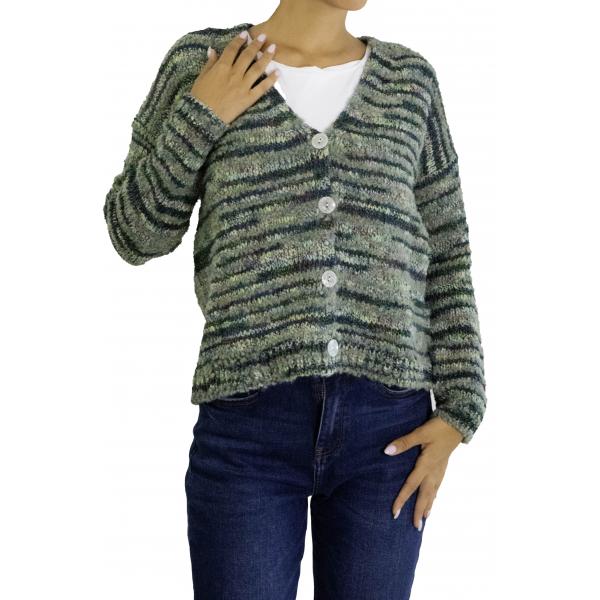 Cardigan multicolor con bottoni 